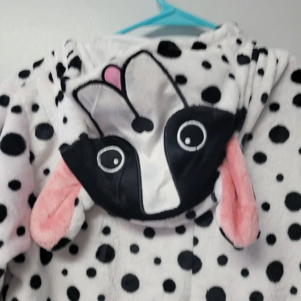 Dalmatian French‎ Bulldog Fleece Hooded Soft Pajamas Kids Size 140